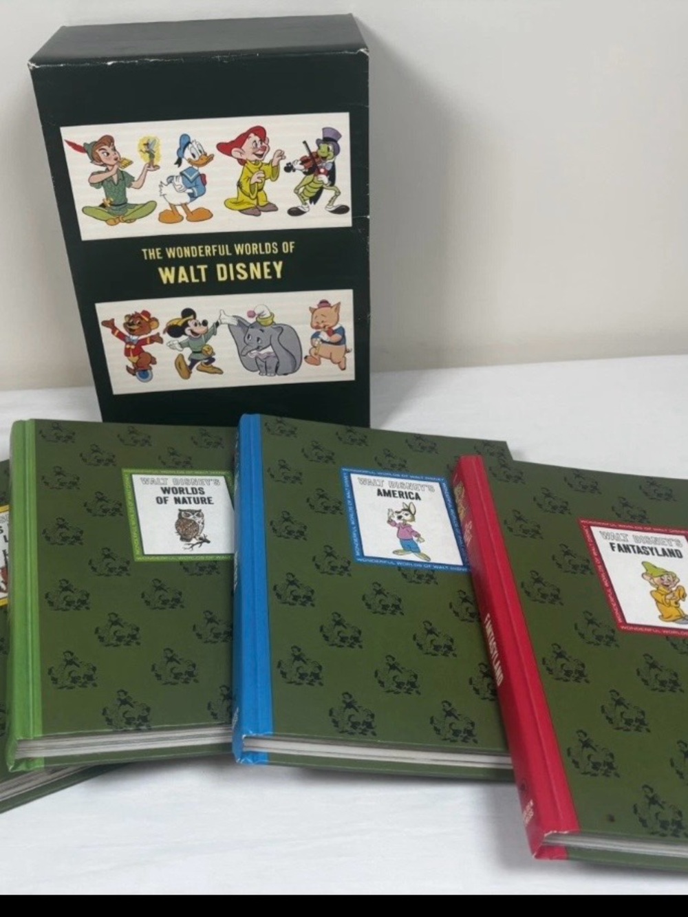 The Wonderful Worlds of Walt Disney VTG Box Set of 4 HC RARE1965 ~Classic Disney
